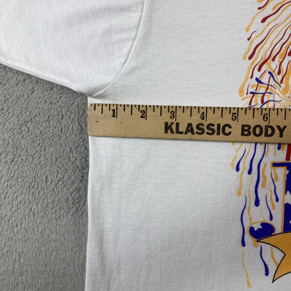 Vintage Patriotic Graphic T-Shirt Adult XL White Bald Eagle July 4th America SS - Picture 11 of 13